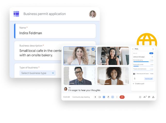 Illustrative Grafik zu Workspace – Teamkollegen teilen und bearbeiten Google-Tabellen in Google Chat, mühelos