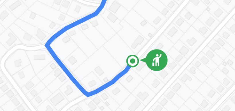 Use uma rota com um waypoint selecionado