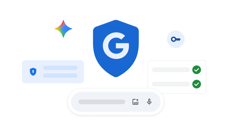 Infographic about AI security in Google Workspace featuring the Gemini and Google security logos
