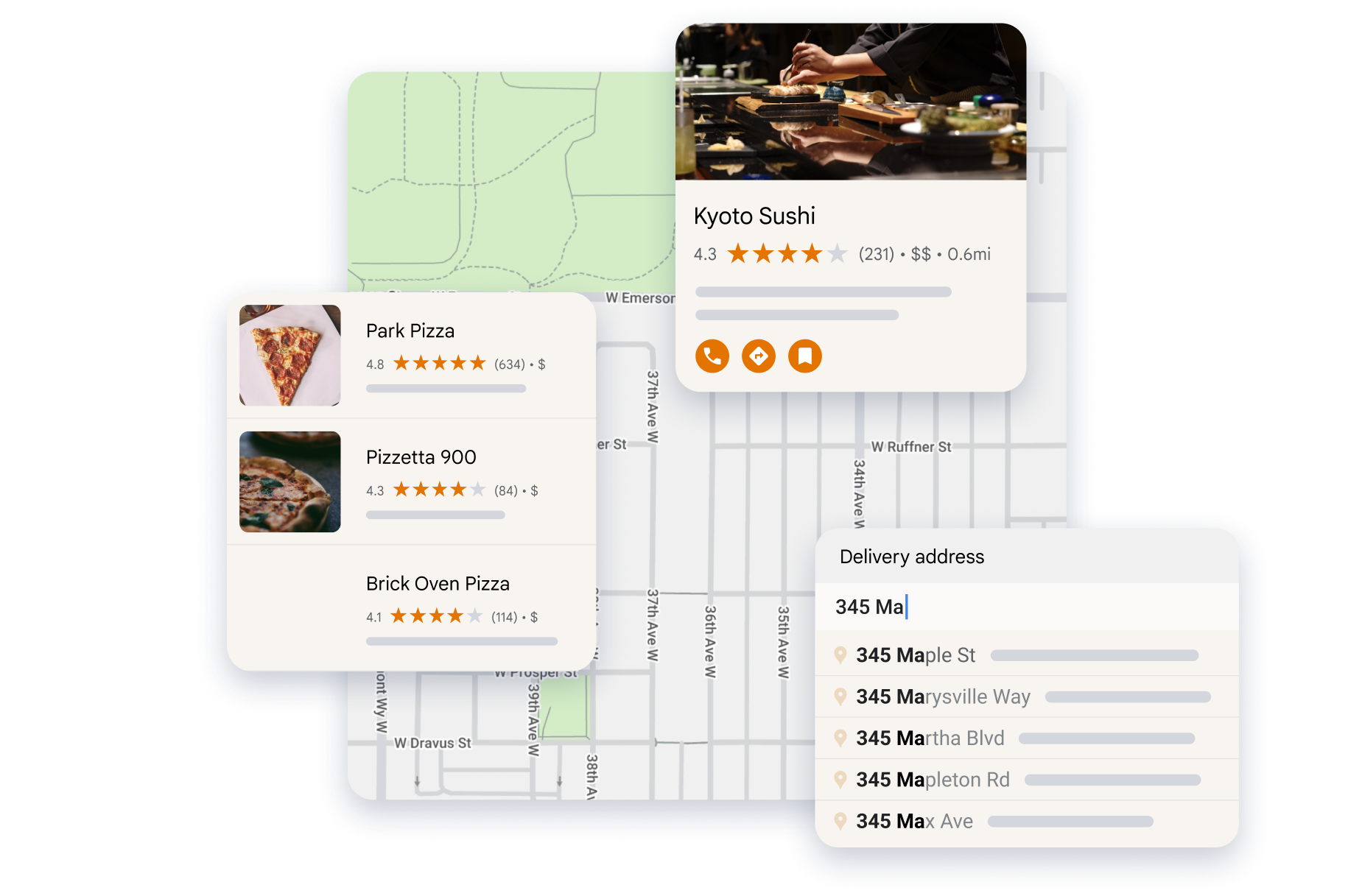 User interface illustration of the Autocomplete feature.