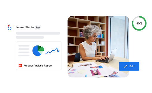 Google スプレッドシートと Looker の連携によって豊富な形式で可視化されたデータとグラフ