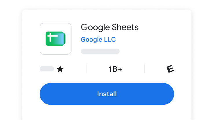 Installation screen for Google Sheets
