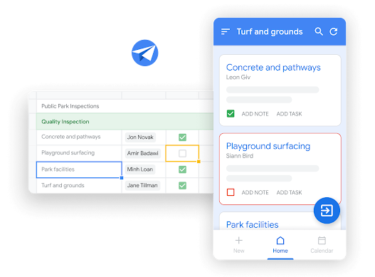 Illustrative Grafik zu Workspace – Teamkollegen bearbeiten während eines gemeinsamen Google Meet-Anrufs Dokumente