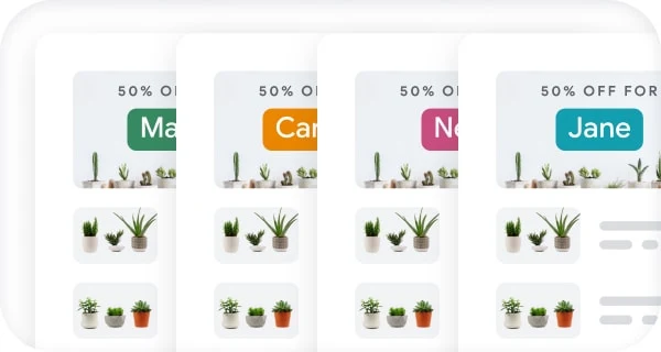 Funksjon for e-postfletting der flere e-postmaler er satt sammen til én kampanje 