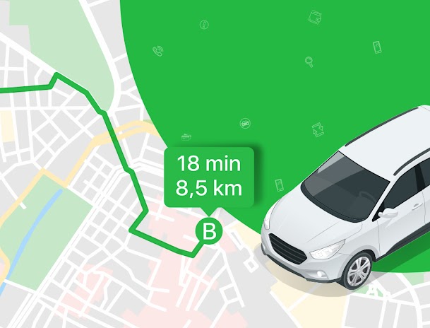 Directions on a map