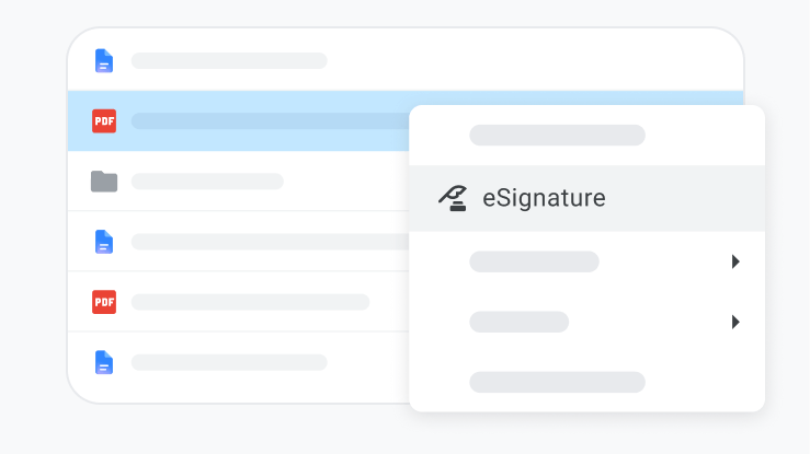 Dans Google Drive, un document contenant un champ de signature électronique est affiché.