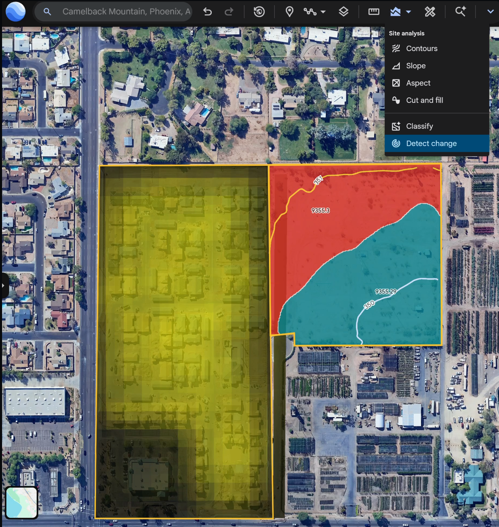 Image showing new site analysis tools in Google Earth