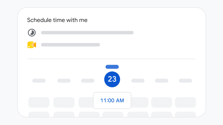 Agenda avec une date sélectionnée et un rendez-vous à 11h